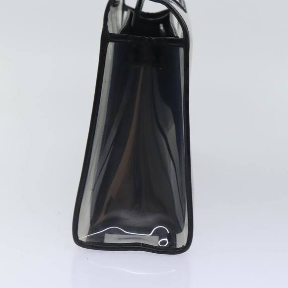 GUCCI Hand Bag Vinyl Leather Clear Black Silver 000 2058 0548 5 Auth 90596 - Picture 4 of 16